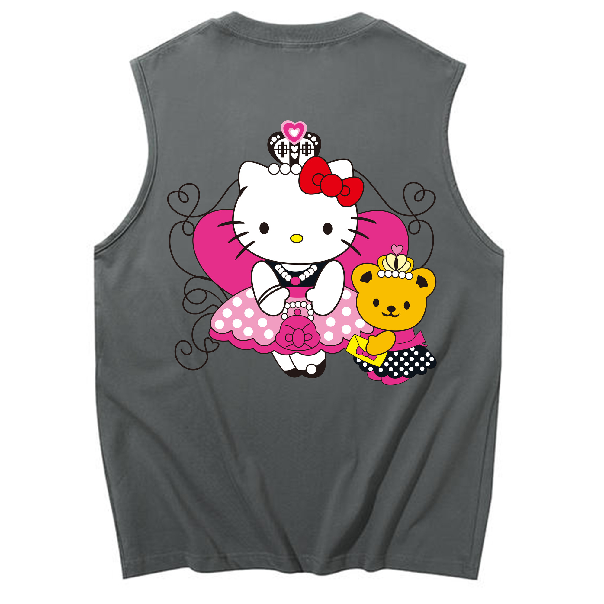 （画像用） Hello Kitty ハローキティ コットン100％タンクトップ（背面プリント）